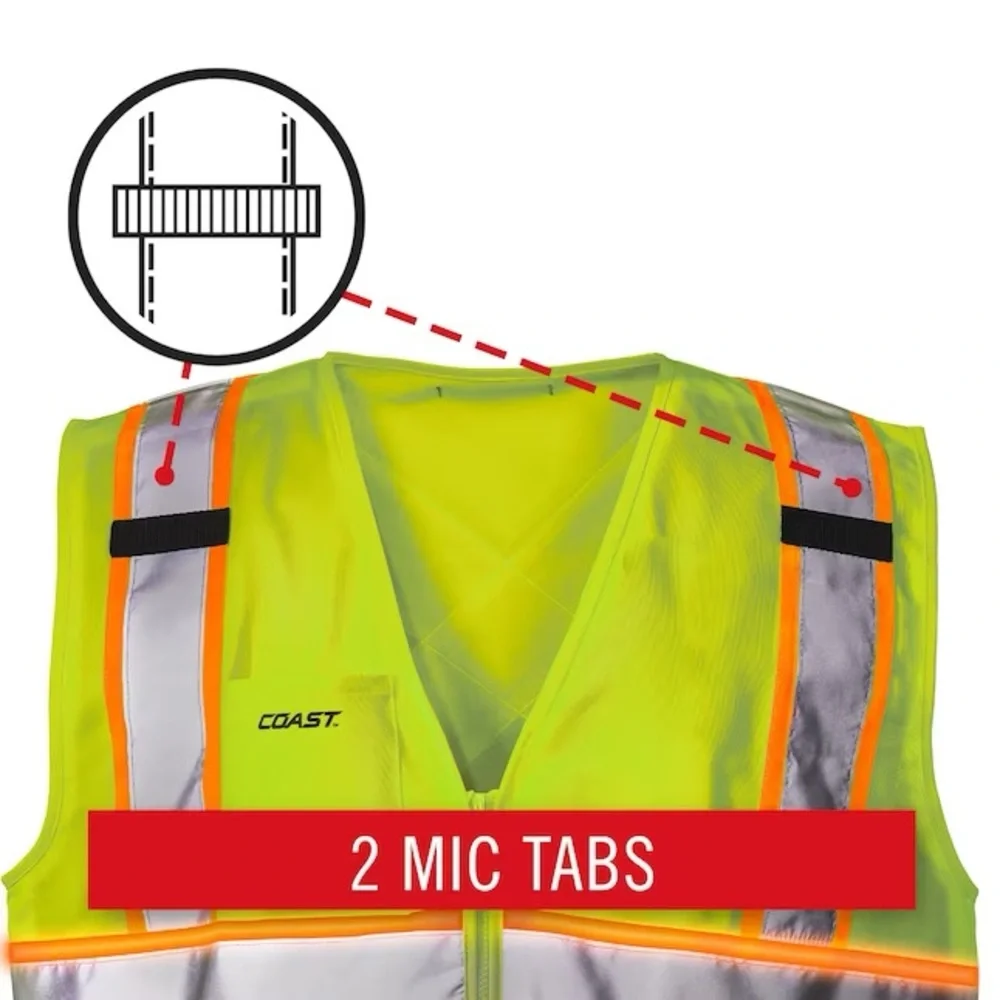 Coast L/Xl Yellow Polyester High Visibility Reflective Safety Vest